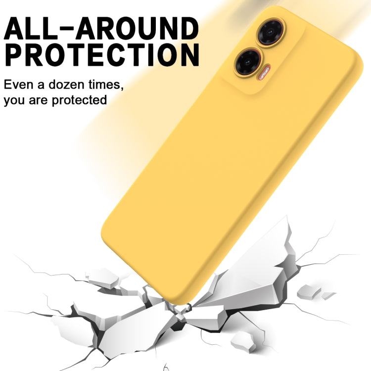For Motorola Moto G35 Solid Color Liquid Silicone Dropproof Full Coverage Phone Case