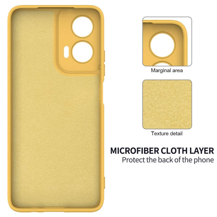 For Motorola Moto G35 Solid Color Liquid Silicone Dropproof Full Coverage Phone Case