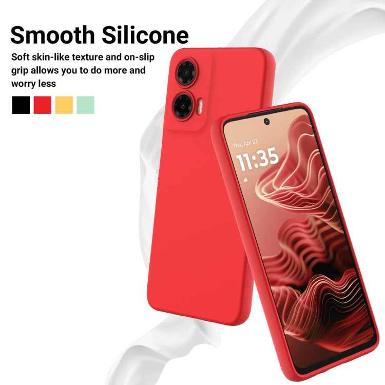 For Motorola Moto G35 Solid Color Liquid Silicone Dropproof Full Coverage Phone Case