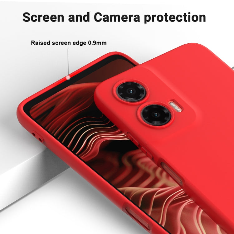 For Motorola Moto G35 Solid Color Liquid Silicone Dropproof Full Coverage Phone Case