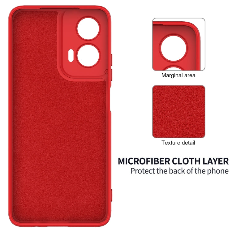 For Motorola Moto G35 Solid Color Liquid Silicone Dropproof Full Coverage Phone Case