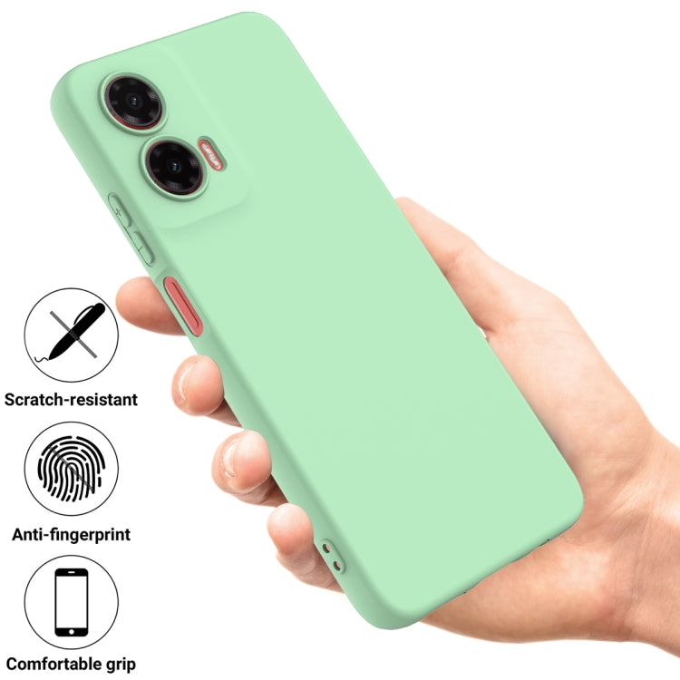 For Motorola Moto G35 Solid Color Liquid Silicone Dropproof Full Coverage Phone Case