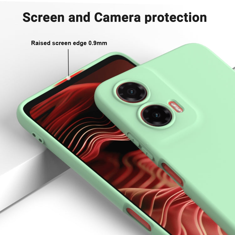 For Motorola Moto G35 Solid Color Liquid Silicone Dropproof Full Coverage Phone Case