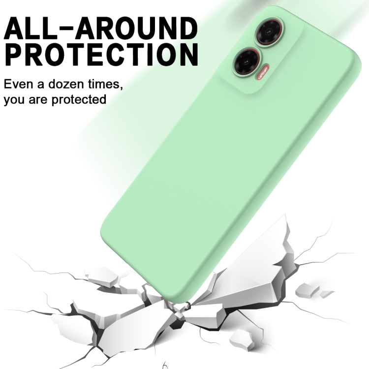 For Motorola Moto G35 Solid Color Liquid Silicone Dropproof Full Coverage Phone Case