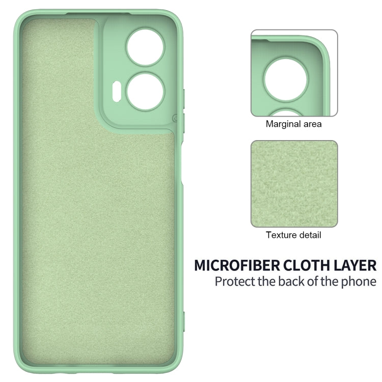 For Motorola Moto G35 Solid Color Liquid Silicone Dropproof Full Coverage Phone Case