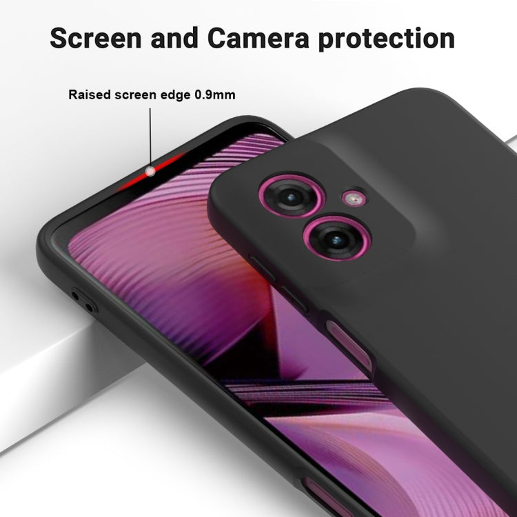 For Motorola Moto G55 Solid Color Liquid Silicone Dropproof Full Coverage Phone Case