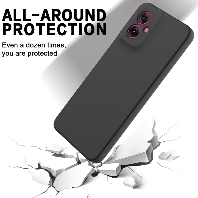 For Motorola Moto G55 Solid Color Liquid Silicone Dropproof Full Coverage Phone Case