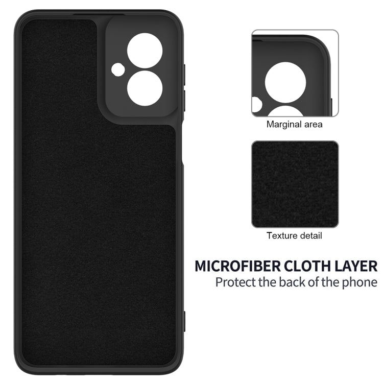 For Motorola Moto G55 Solid Color Liquid Silicone Dropproof Full Coverage Phone Case