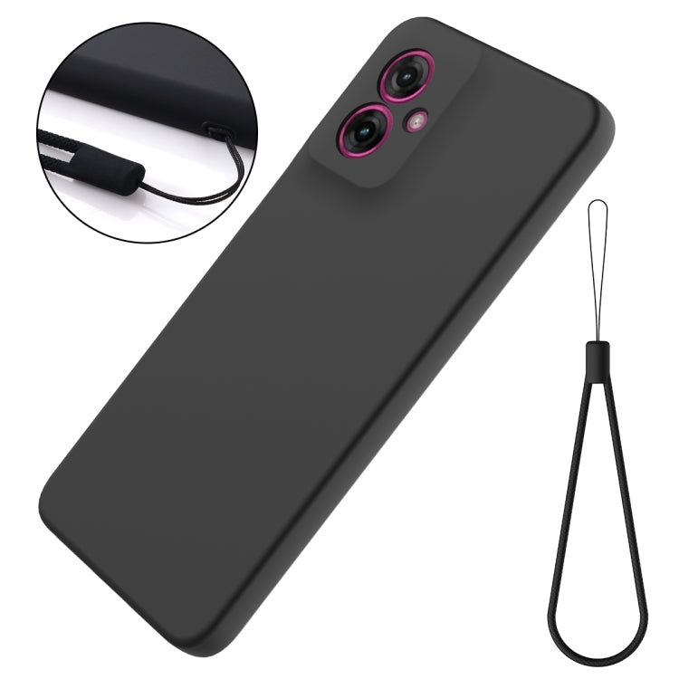 For Motorola Moto G55 Solid Color Liquid Silicone Dropproof Full Coverage Phone Case