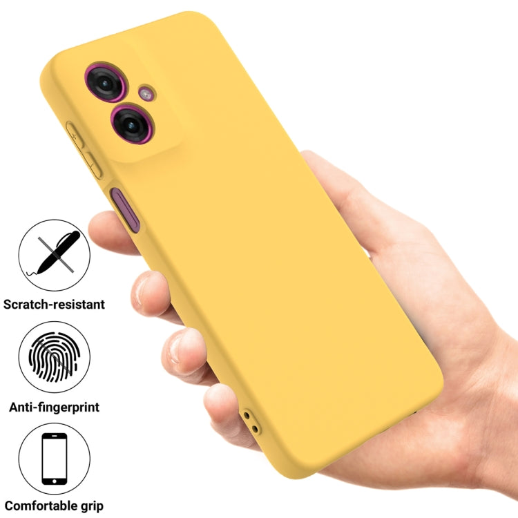 For Motorola Moto G55 Solid Color Liquid Silicone Dropproof Full Coverage Phone Case
