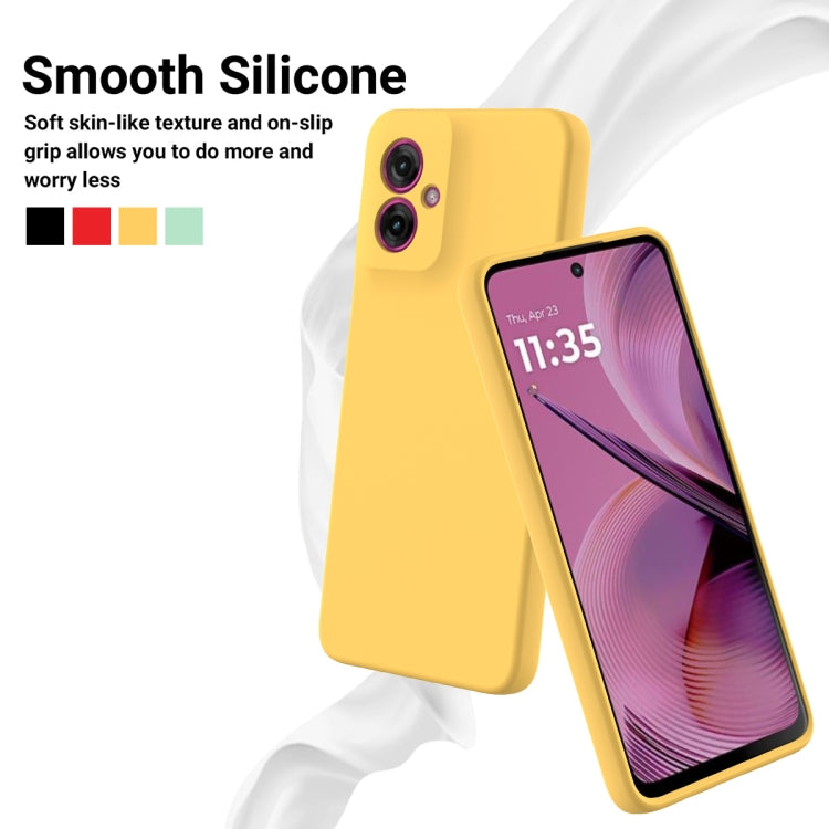For Motorola Moto G55 Solid Color Liquid Silicone Dropproof Full Coverage Phone Case