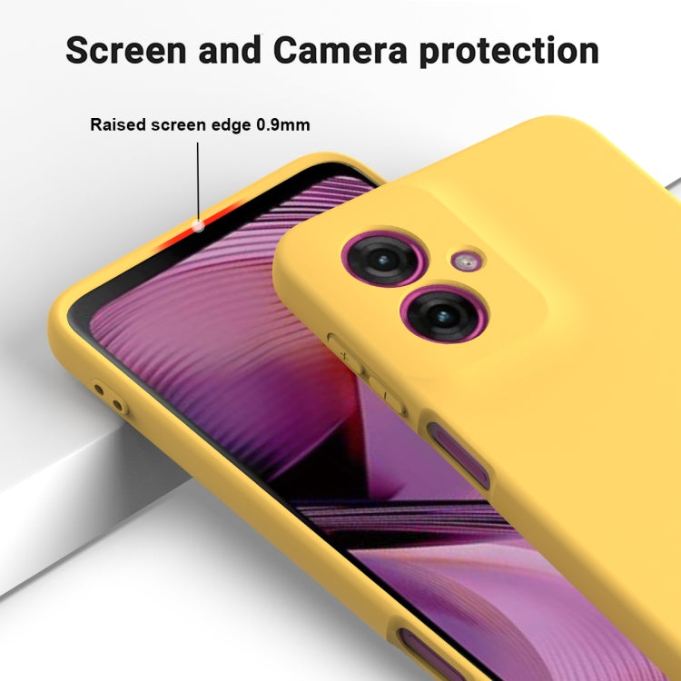 For Motorola Moto G55 Solid Color Liquid Silicone Dropproof Full Coverage Phone Case