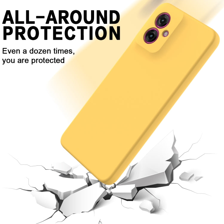 For Motorola Moto G55 Solid Color Liquid Silicone Dropproof Full Coverage Phone Case