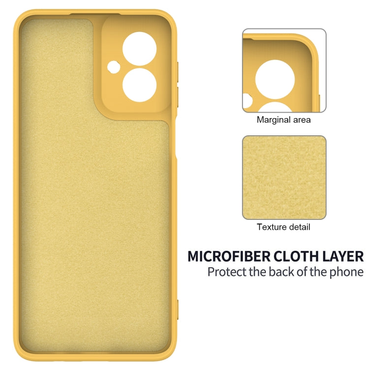 For Motorola Moto G55 Solid Color Liquid Silicone Dropproof Full Coverage Phone Case