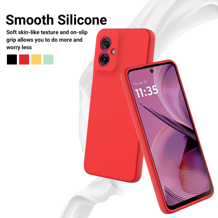 For Motorola Moto G55 Solid Color Liquid Silicone Dropproof Full Coverage Phone Case