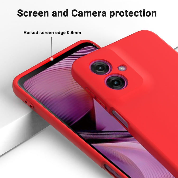 For Motorola Moto G55 Solid Color Liquid Silicone Dropproof Full Coverage Phone Case