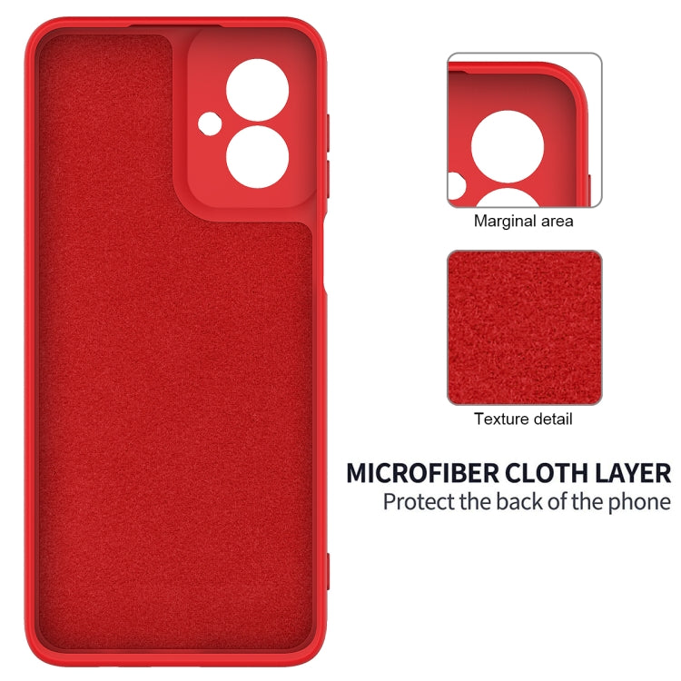 For Motorola Moto G55 Solid Color Liquid Silicone Dropproof Full Coverage Phone Case