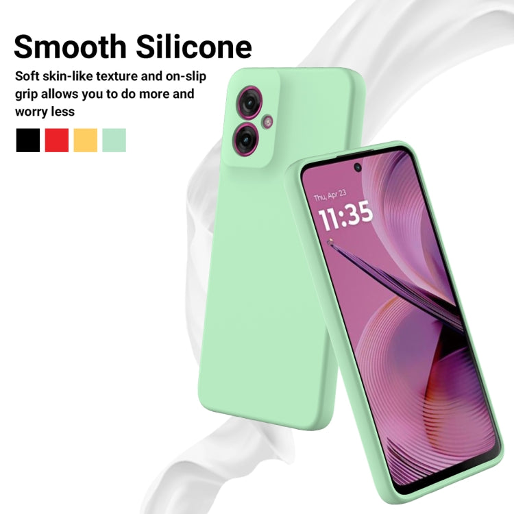 For Motorola Moto G55 Solid Color Liquid Silicone Dropproof Full Coverage Phone Case