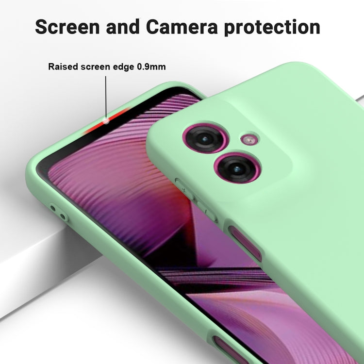 For Motorola Moto G55 Solid Color Liquid Silicone Dropproof Full Coverage Phone Case