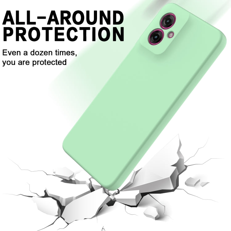 For Motorola Moto G55 Solid Color Liquid Silicone Dropproof Full Coverage Phone Case