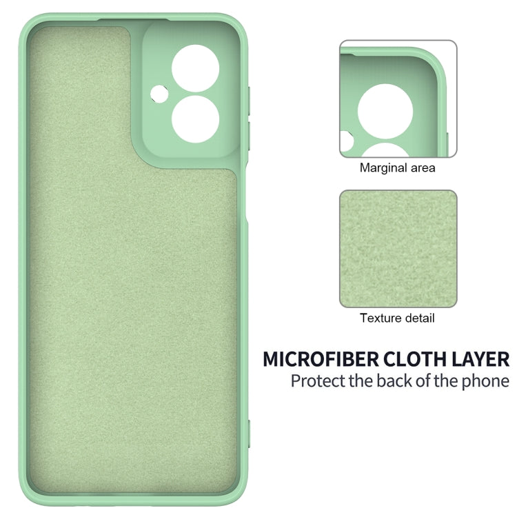 For Motorola Moto G55 Solid Color Liquid Silicone Dropproof Full Coverage Phone Case