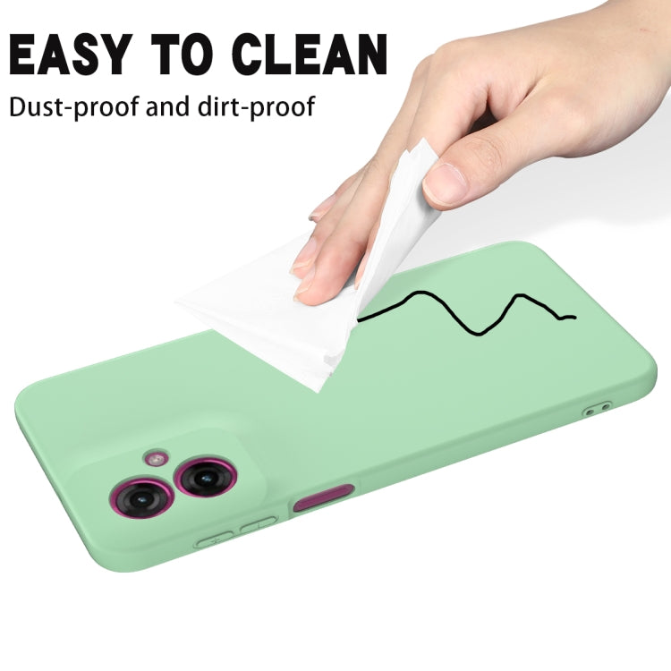 For Motorola Moto G55 Solid Color Liquid Silicone Dropproof Full Coverage Phone Case