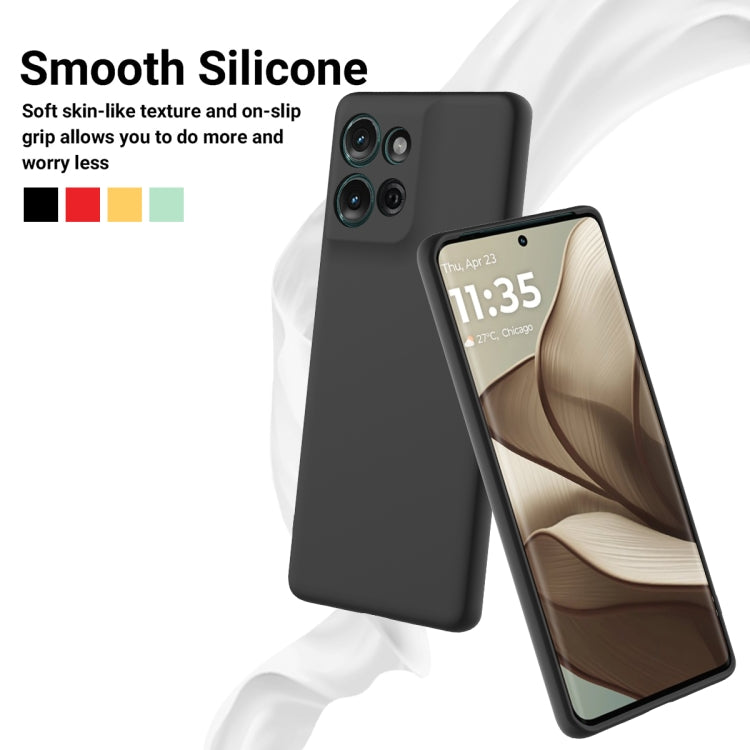For Motorola Moto G75 Solid Color Liquid Silicone Dropproof Full Coverage Phone Case
