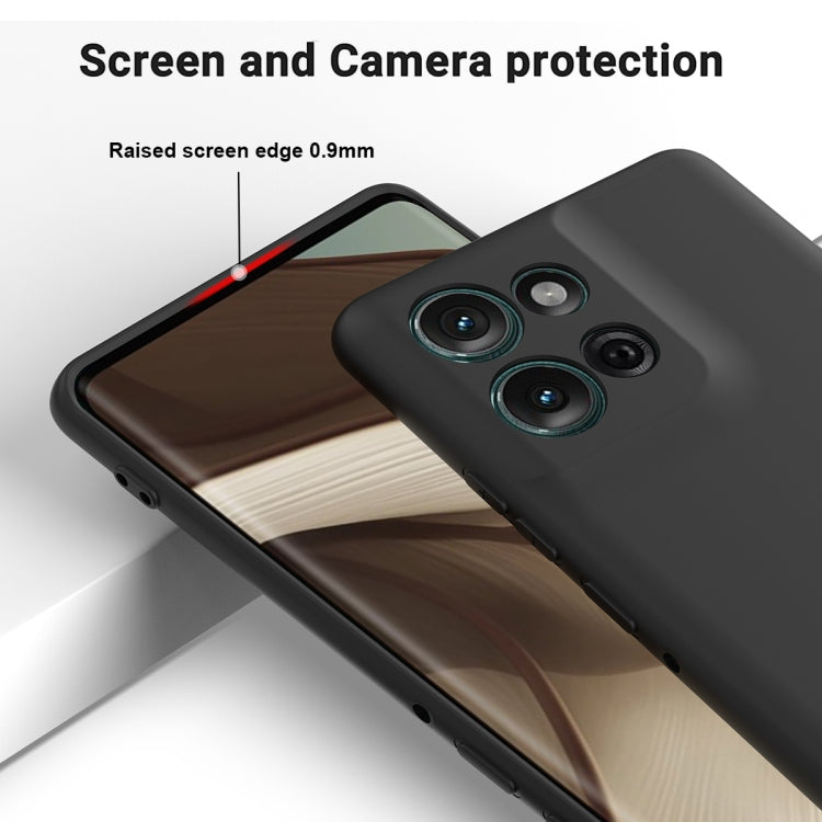 For Motorola Moto G75 Solid Color Liquid Silicone Dropproof Full Coverage Phone Case