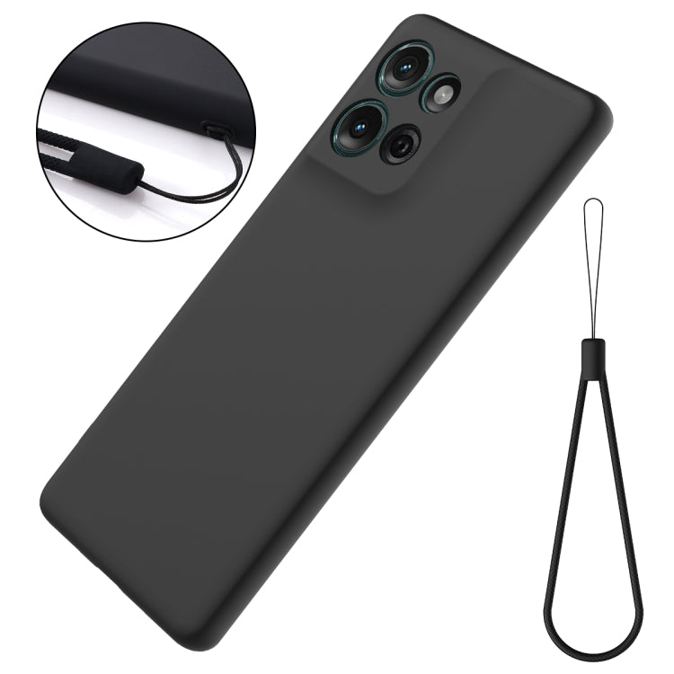 For Motorola Moto G75 Solid Color Liquid Silicone Dropproof Full Coverage Phone Case