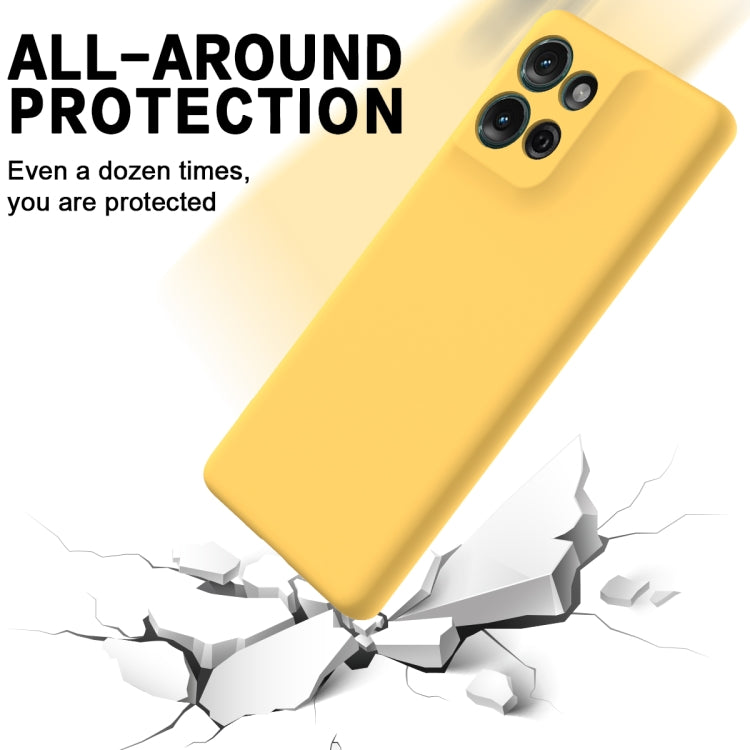 For Motorola Moto G75 Solid Color Liquid Silicone Dropproof Full Coverage Phone Case