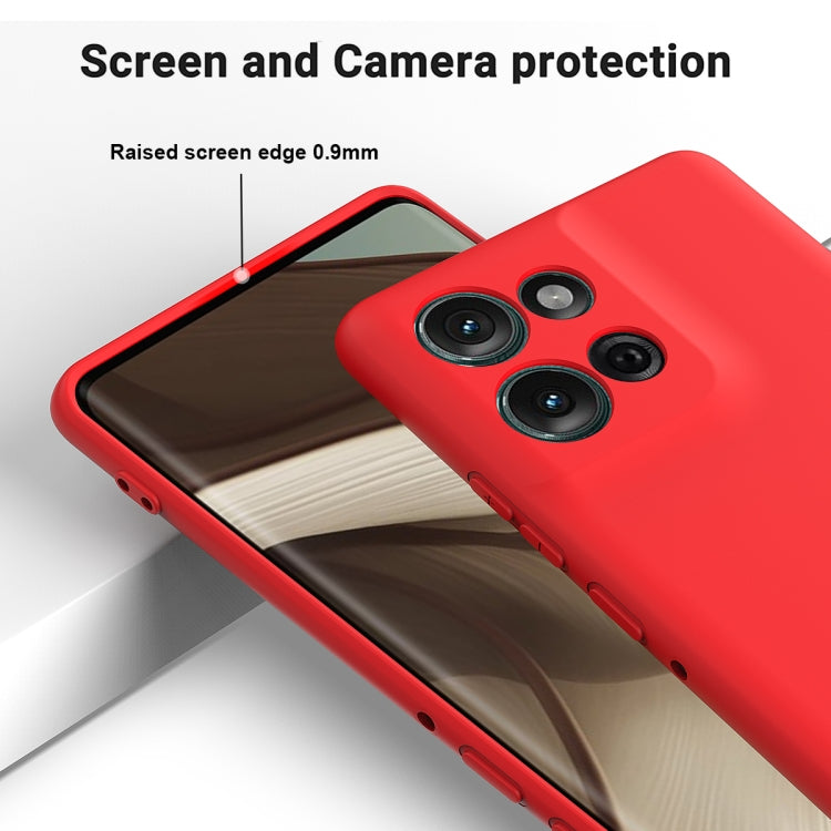 For Motorola Moto G75 Solid Color Liquid Silicone Dropproof Full Coverage Phone Case
