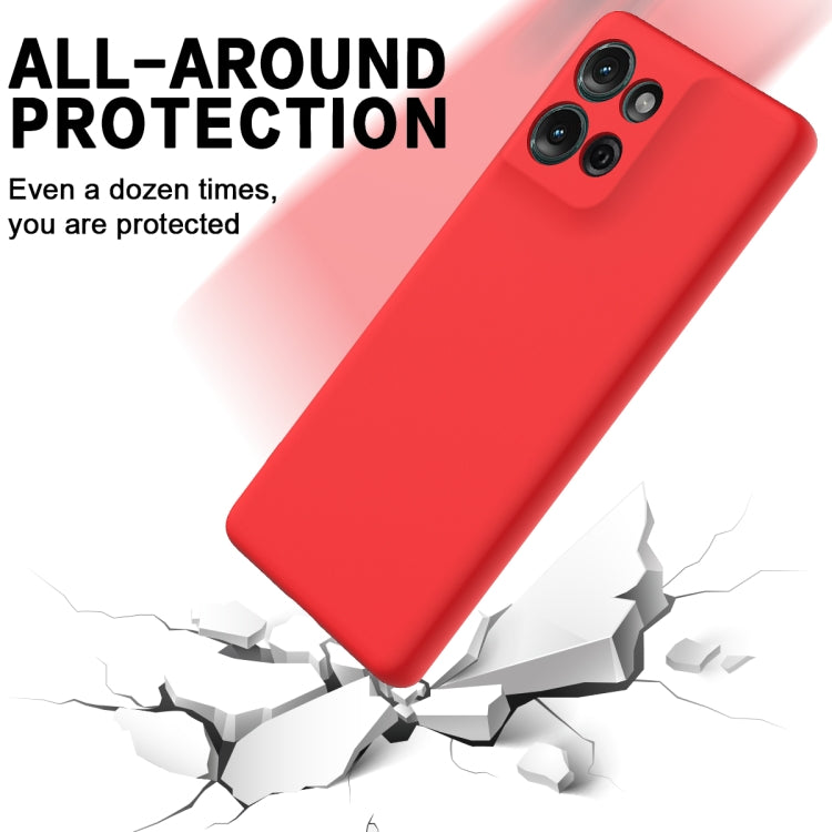 For Motorola Moto G75 Solid Color Liquid Silicone Dropproof Full Coverage Phone Case