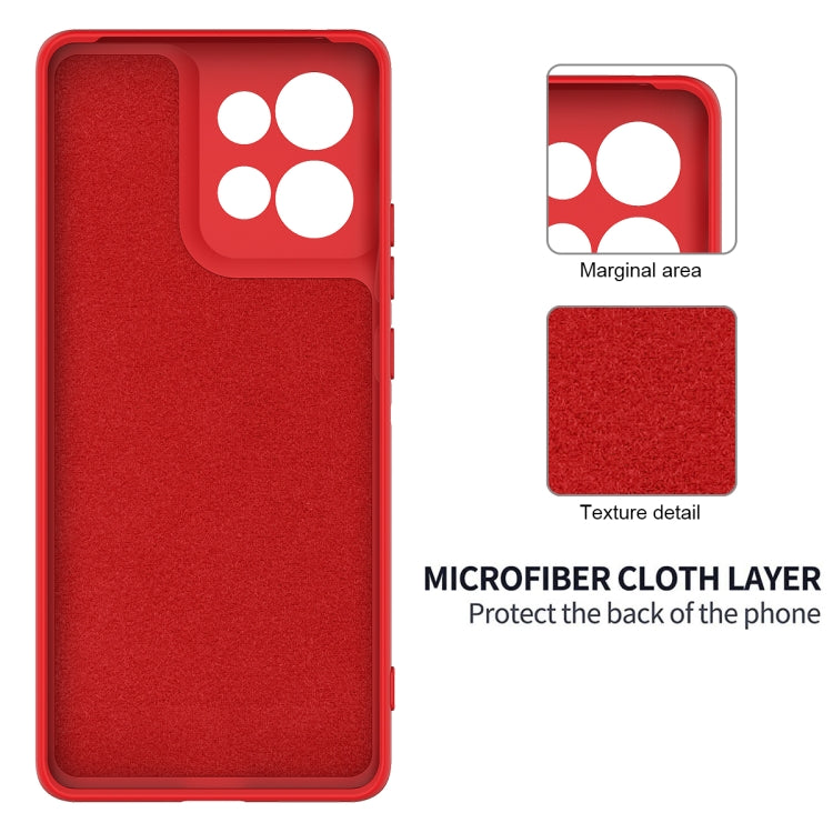 For Motorola Moto G75 Solid Color Liquid Silicone Dropproof Full Coverage Phone Case