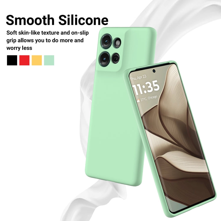 For Motorola Moto G75 Solid Color Liquid Silicone Dropproof Full Coverage Phone Case