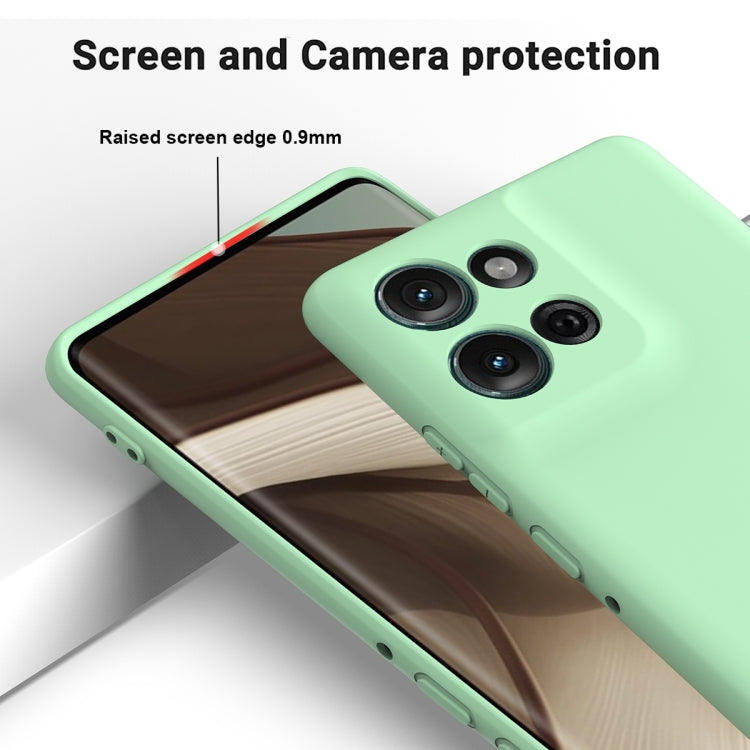 For Motorola Moto G75 Solid Color Liquid Silicone Dropproof Full Coverage Phone Case