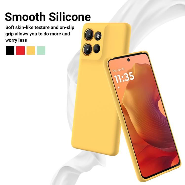 For Motorola Moto G15 Power Solid Color Liquid Silicone Dropproof Full Coverage Phone Case