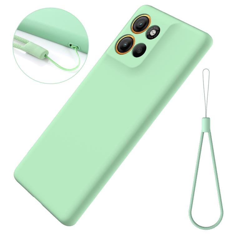 For Motorola Moto G15 Power Solid Color Liquid Silicone Dropproof Full Coverage Phone Case