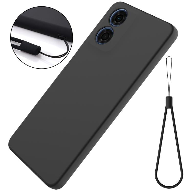 For Motorola Moto G04S 4G / E14 4G Solid Color Liquid Silicone Dropproof Full Coverage Phone Case