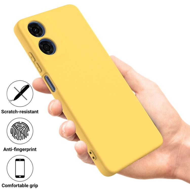 For Motorola Moto G04S 4G / E14 4G Solid Color Liquid Silicone Dropproof Full Coverage Phone Case