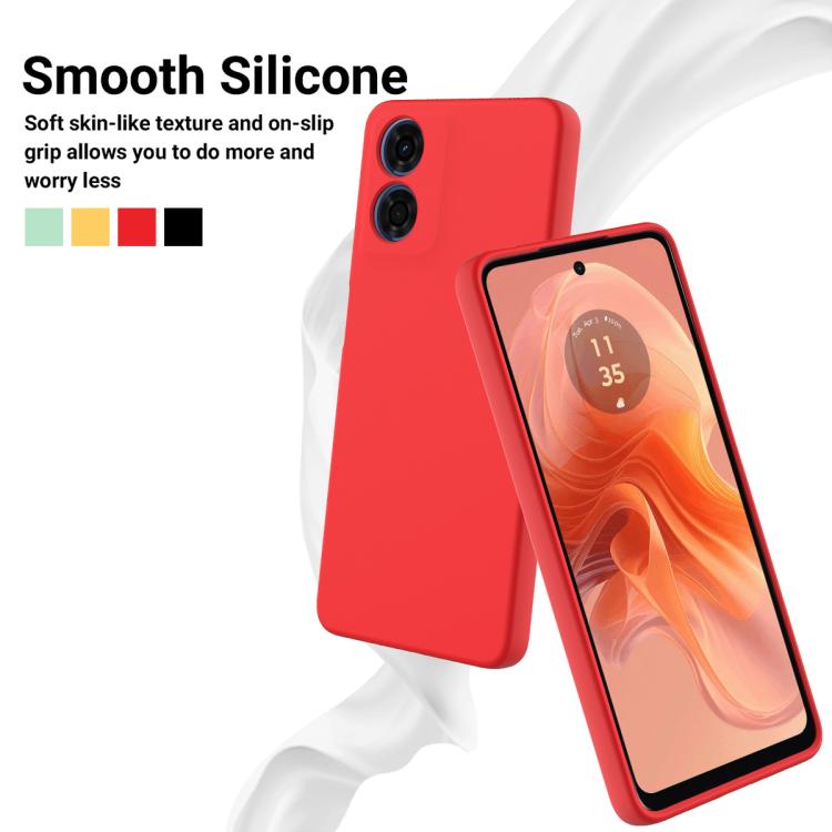 For Motorola Moto G04S 4G / E14 4G Solid Color Liquid Silicone Dropproof Full Coverage Phone Case