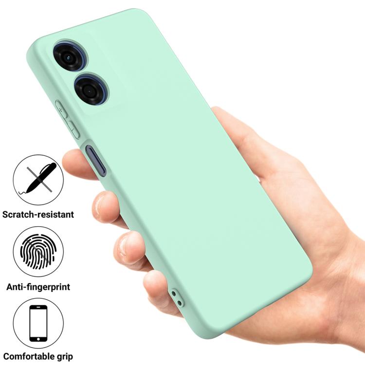 For Motorola Moto G04S 4G / E14 4G Solid Color Liquid Silicone Dropproof Full Coverage Phone Case