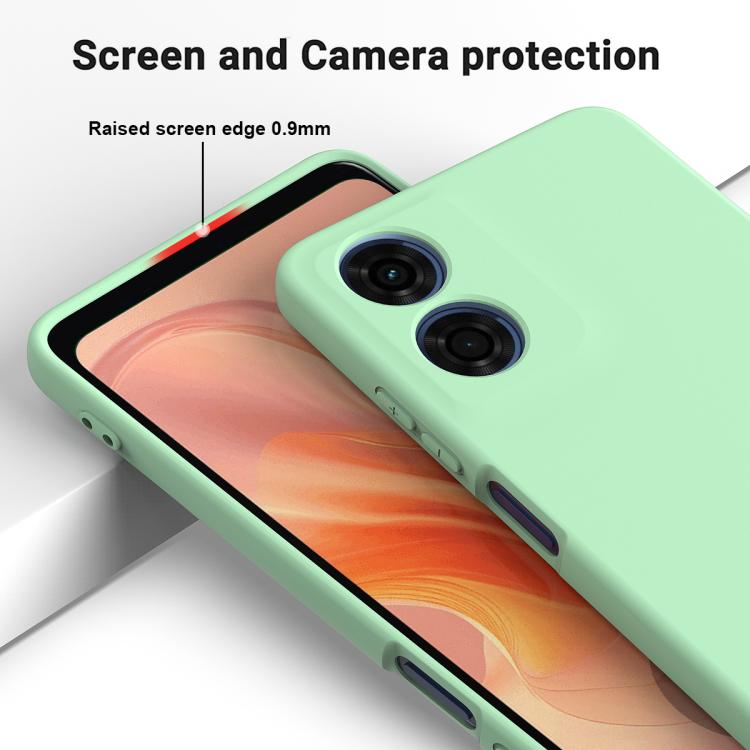 For Motorola Moto G04S 4G / E14 4G Solid Color Liquid Silicone Dropproof Full Coverage Phone Case