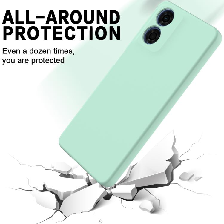 For Motorola Moto G04S 4G / E14 4G Solid Color Liquid Silicone Dropproof Full Coverage Phone Case