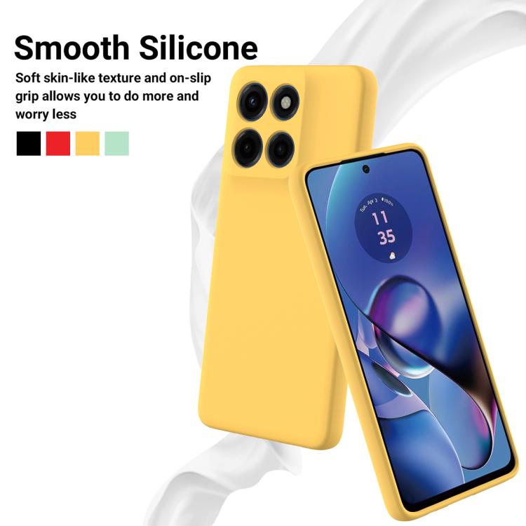 For Motorola Moto G86 Power Solid Color Liquid Silicone Dropproof Full Coverage Phone Case