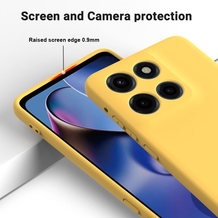 For Motorola Moto G86 Power Solid Color Liquid Silicone Dropproof Full Coverage Phone Case