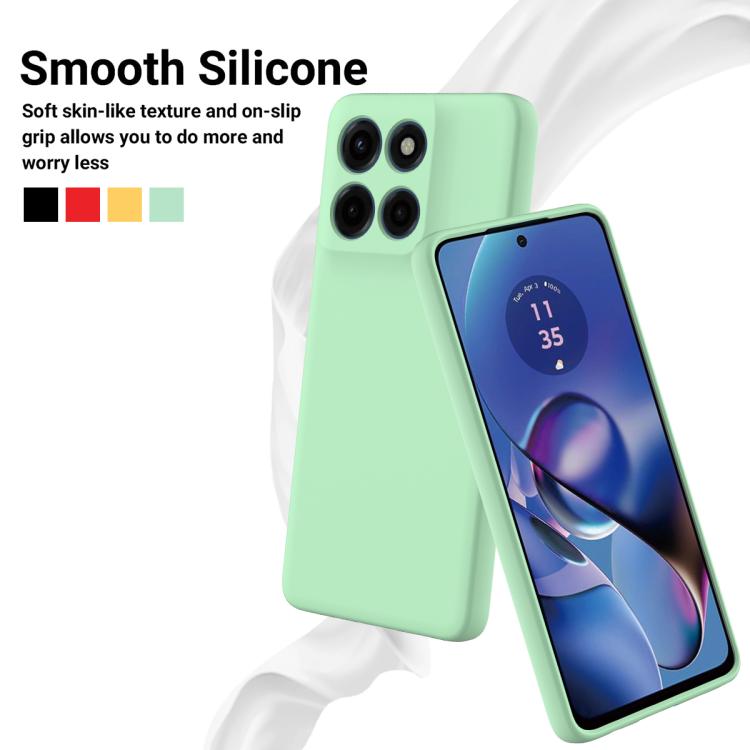 For Motorola Moto G86 Power Solid Color Liquid Silicone Dropproof Full Coverage Phone Case