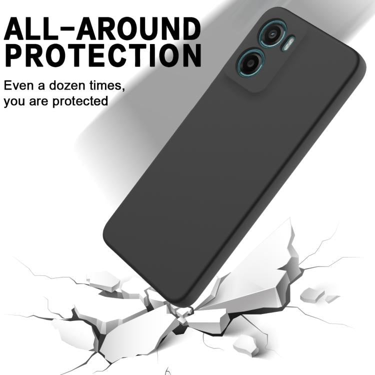 For Motorola Moto G06 4G Solid Color Liquid Silicone Dropproof Full Coverage Phone Case