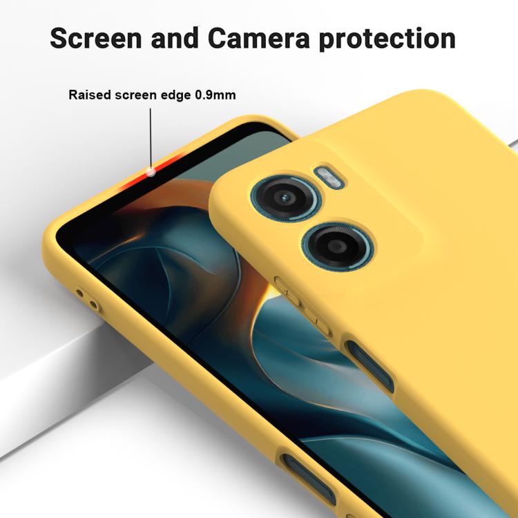 For Motorola Moto G06 4G Solid Color Liquid Silicone Dropproof Full Coverage Phone Case