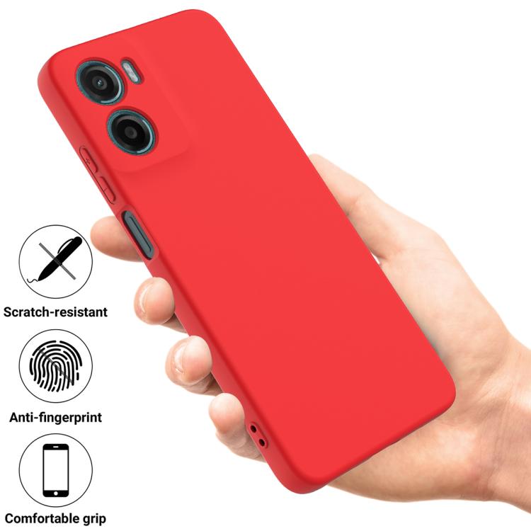 For Motorola Moto G06 4G Solid Color Liquid Silicone Dropproof Full Coverage Phone Case