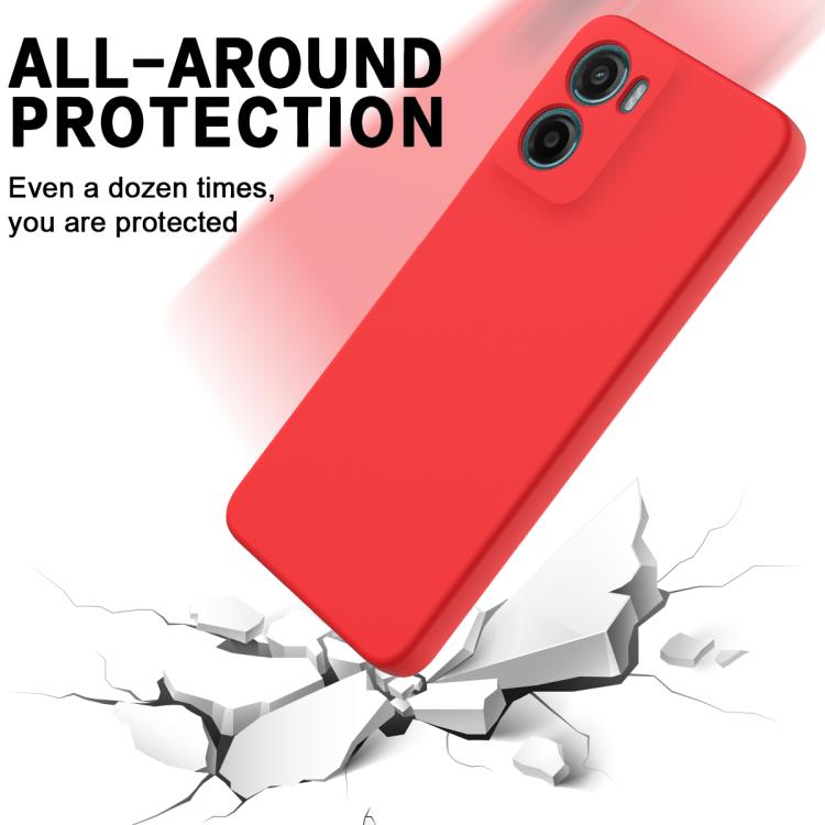 For Motorola Moto G06 4G Solid Color Liquid Silicone Dropproof Full Coverage Phone Case